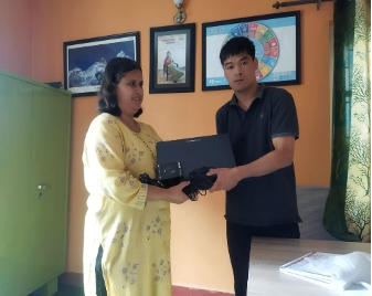 Distribution of education materials by Nirmala